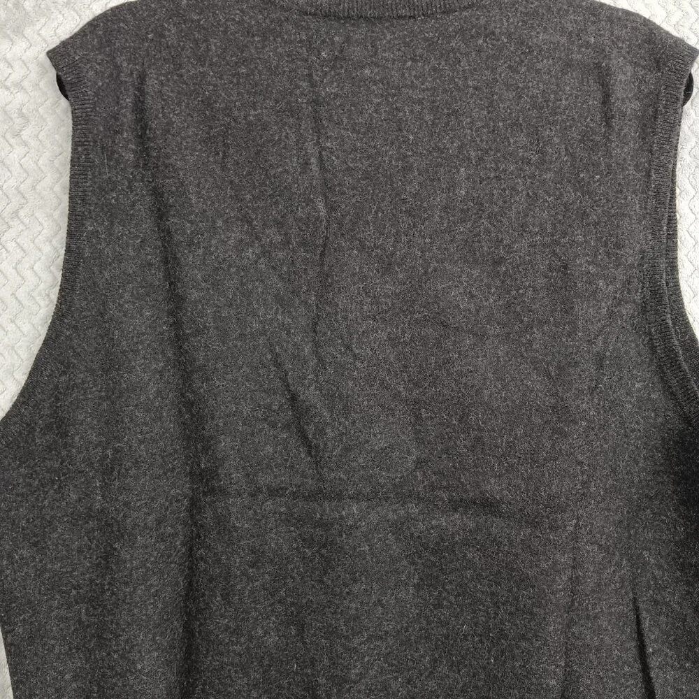 POLO by RALPH LAUREN Men Sweater Vest Gray Sz.XL Wool V-neck Pullover Pony Logo